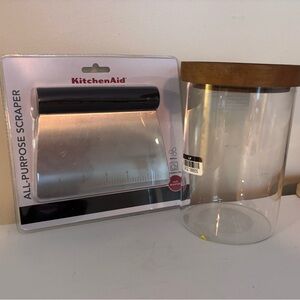 Sourdough Starter Kit! Kitchen-aid Scraper with Glass Storage Jar